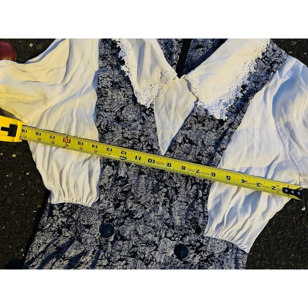 Handmade Vintage Style Folk Jumpsuit Set Prairie Cottagecore Wide Leg Outfit - Picture 5 of 10